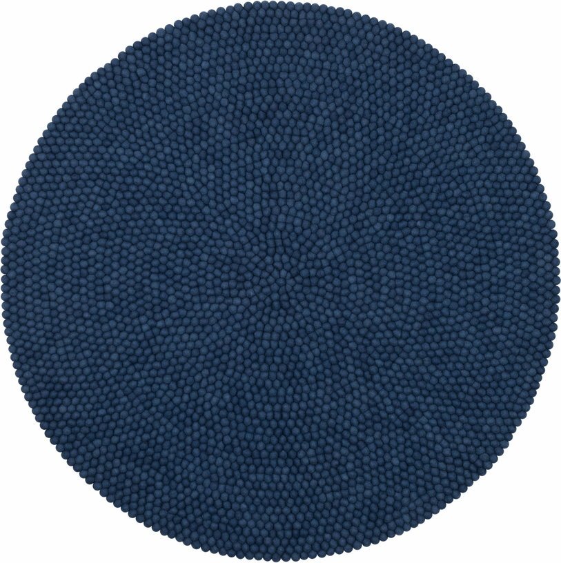 Tapis à boules de feutre bleu foncé 160 cm Alva - myfelt - The Cool Republic