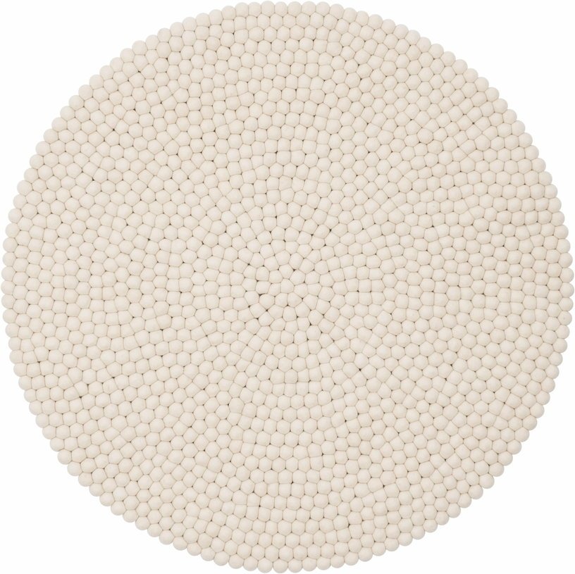 Tapis à boules de feutre écru 90 cm Linéa - myfelt - The Cool Republic