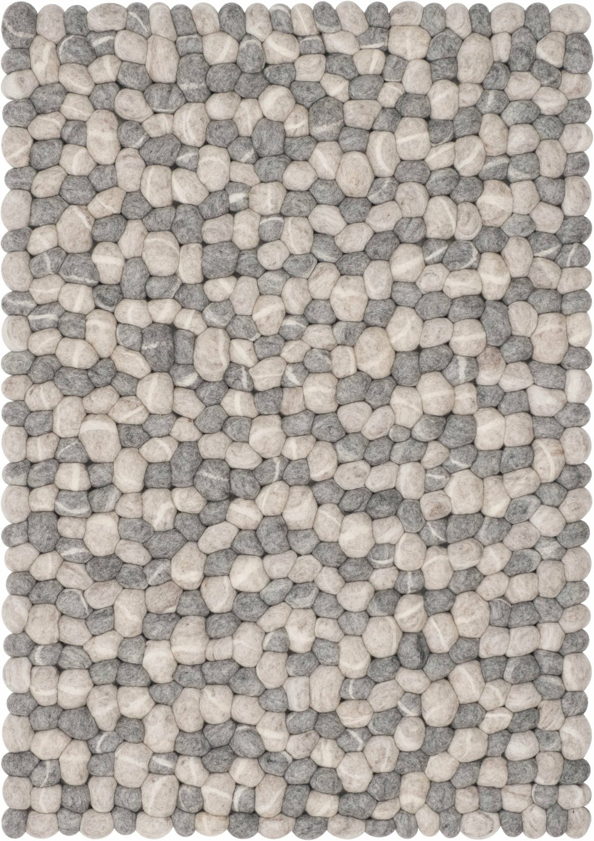 Tapis à boules de feutre effet pierre clair 90x130 cm Ernie - myfelt - The Cool Republic