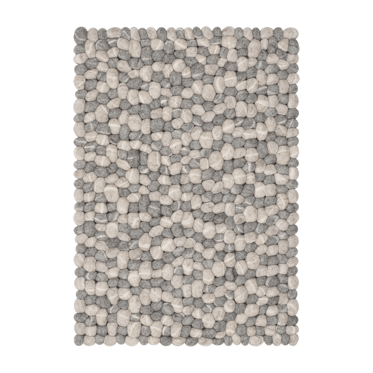 Tapis à boules de feutre effet pierre clair 90x130 cm Ernie - myfelt - The Cool Republic