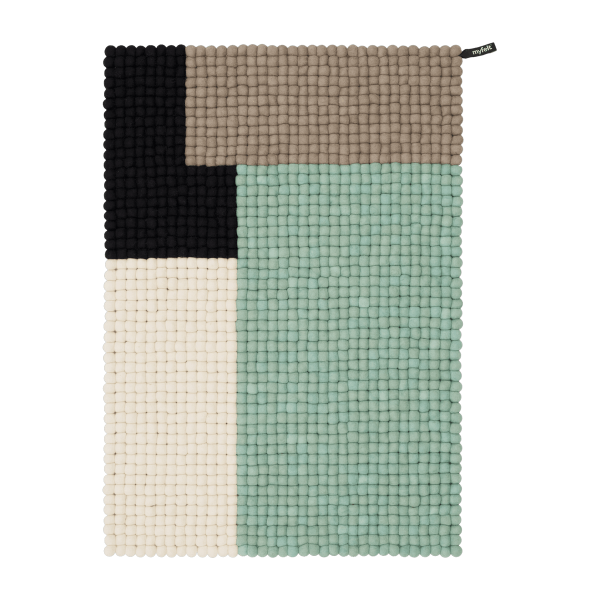 Tapis à boules de feutre menthe 70x100 cm Cube - myfelt - The Cool Republic