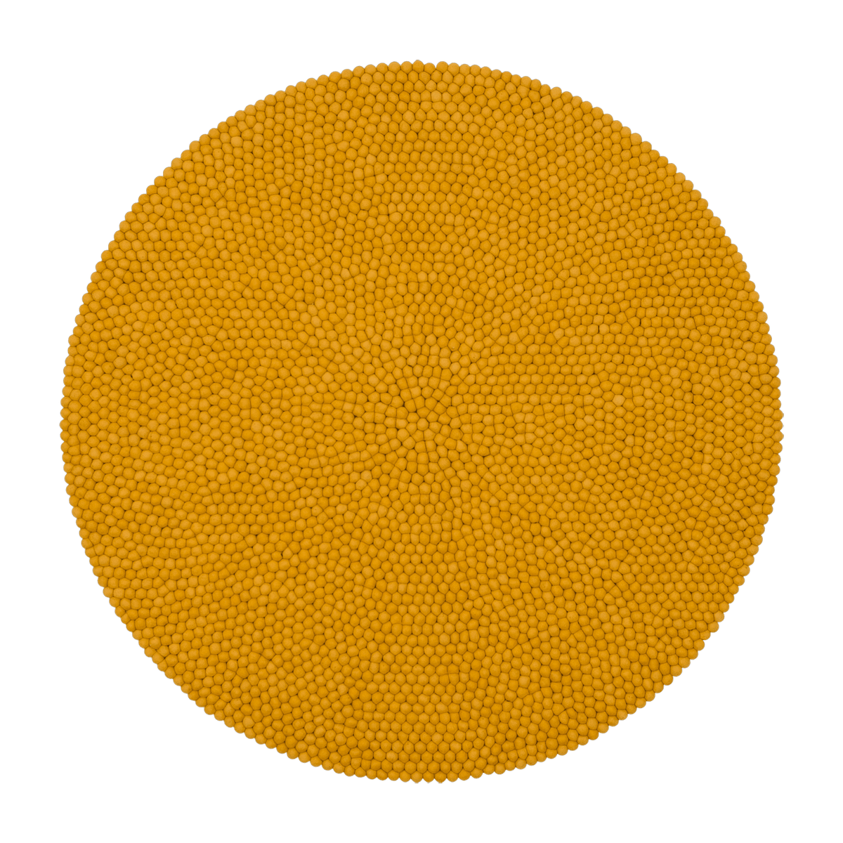 Tapis à boules de feutre moutarde 140 cm Klara - myfelt - The Cool Republic