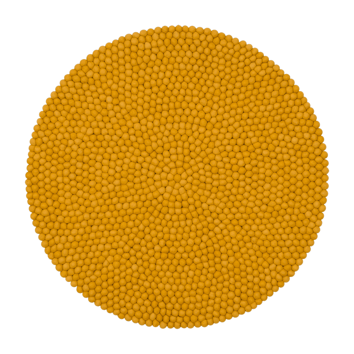 Tapis à boules de feutre moutarde 50 cm Klara - myfelt - The Cool Republic