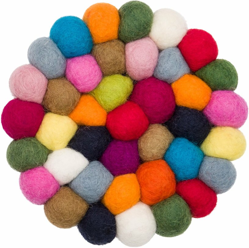 Tapis à boules de feutre multicolore 50 cm Lotte - myfelt - The Cool Republic