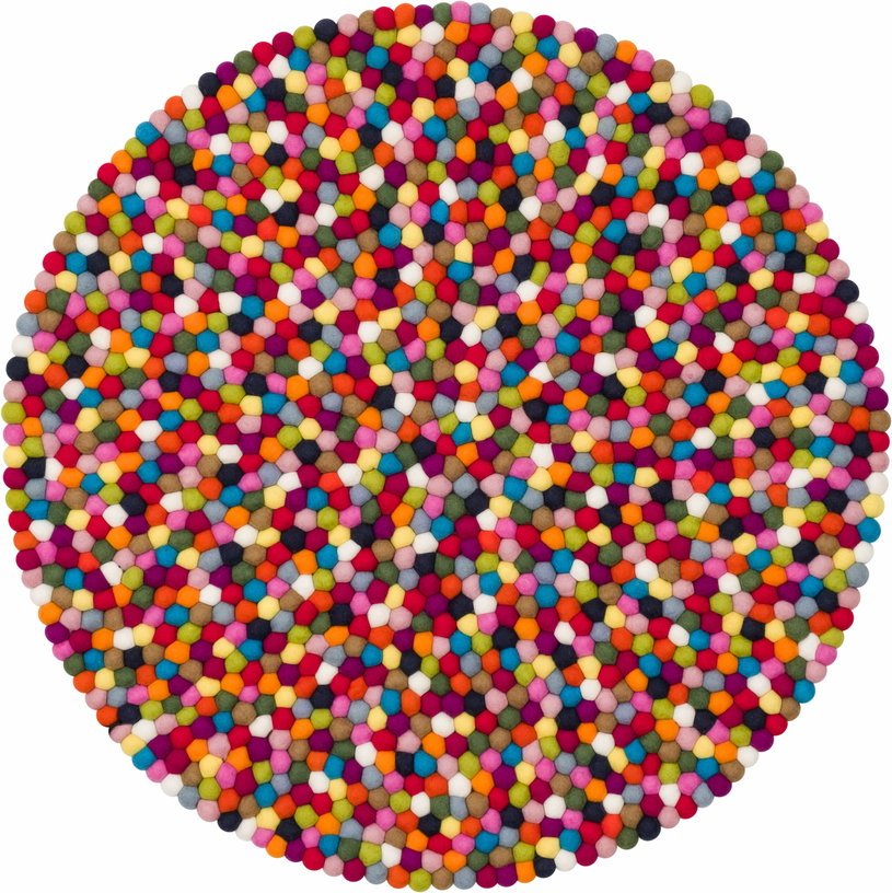 Tapis à boules de feutre multicolore 50 cm Lotte - myfelt - The Cool Republic