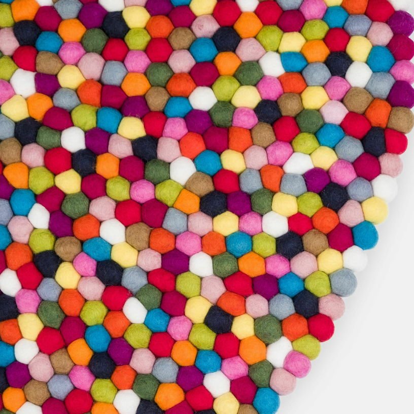 Tapis à boules de feutre multicolore 50 cm Lotte - myfelt - The Cool Republic