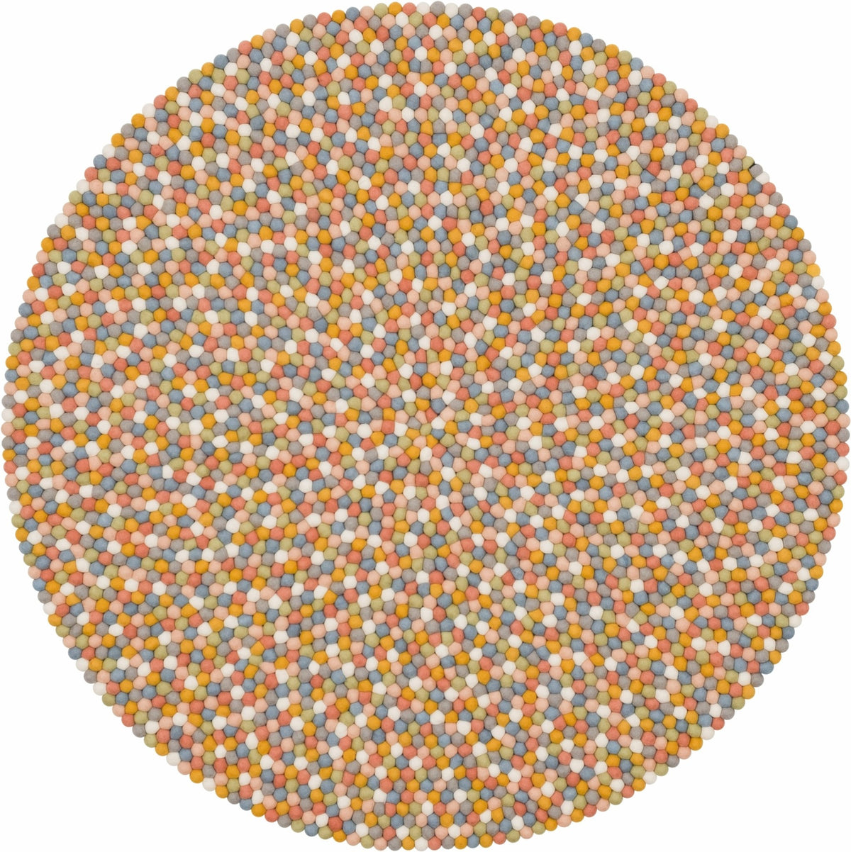 Tapis à boules de feutre multicolore clair 140 cm Liese - myfelt - The Cool Republic