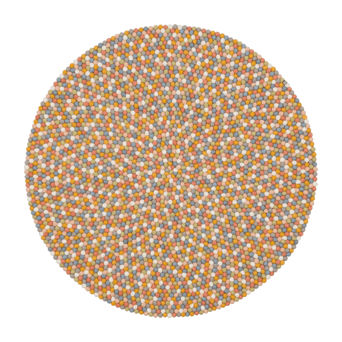 Tapis à boules de feutre multicolore clair 200 cm Liese - myfelt - The Cool Republic