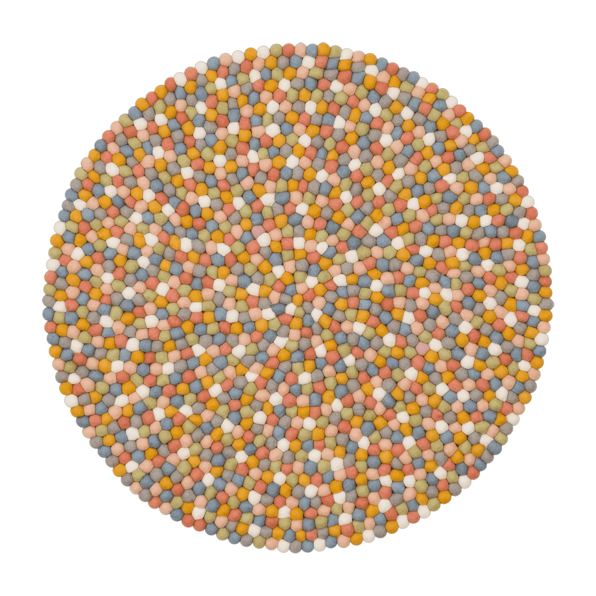 Tapis à boules de feutre multicolore clair 50 cm Liese - myfelt - The Cool Republic