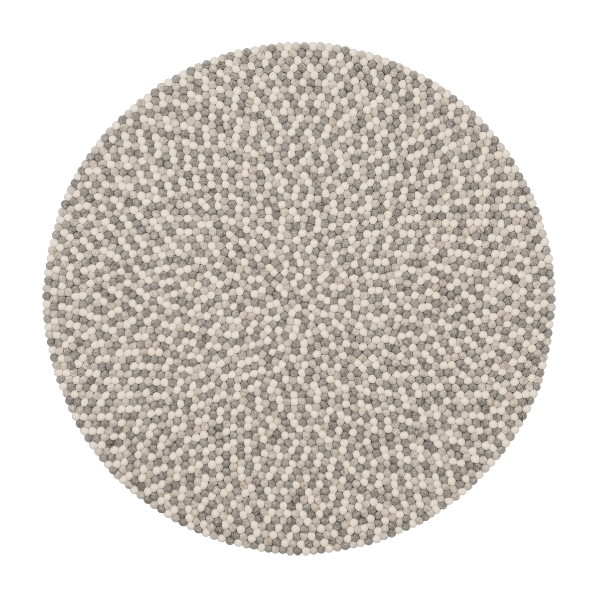 Tapis à boules de feutre multicolore naturel clair 120 cm Hella - myfelt - The Cool Republic