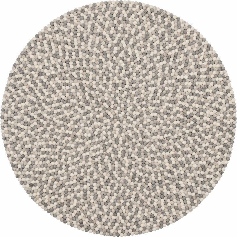 Tapis à boules de feutre multicolore naturel clair 120 cm Hella - myfelt - The Cool Republic