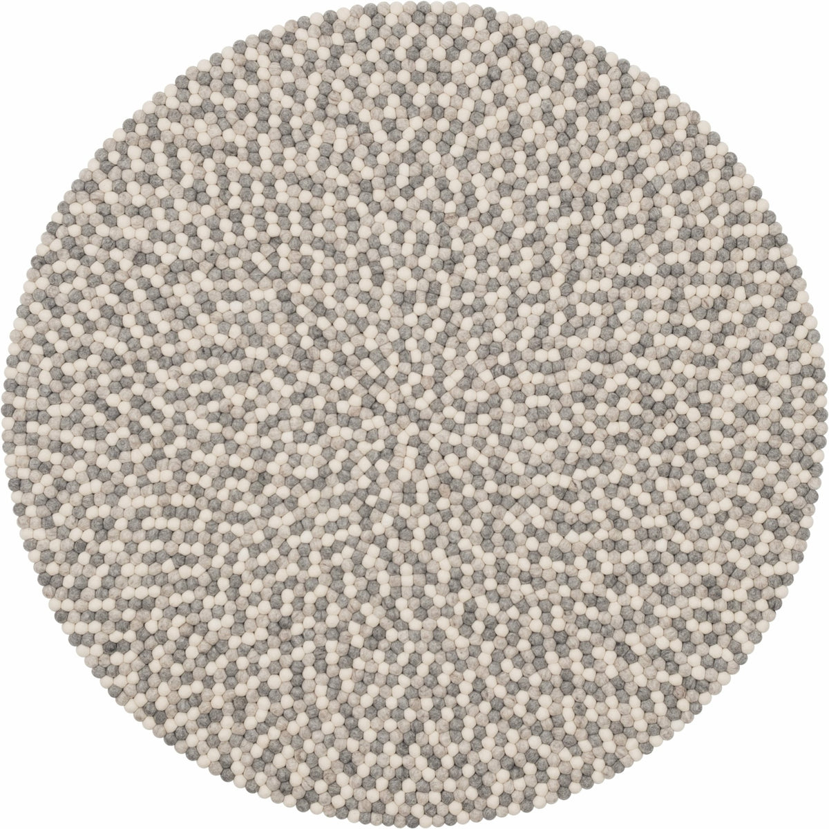 Tapis à boules de feutre multicolore naturel clair 160 cm Hella - myfelt - The Cool Republic