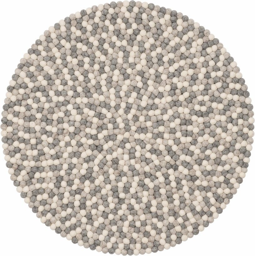 Tapis à boules de feutre multicolore naturel clair 70 cm Hella - myfelt - The Cool Republic