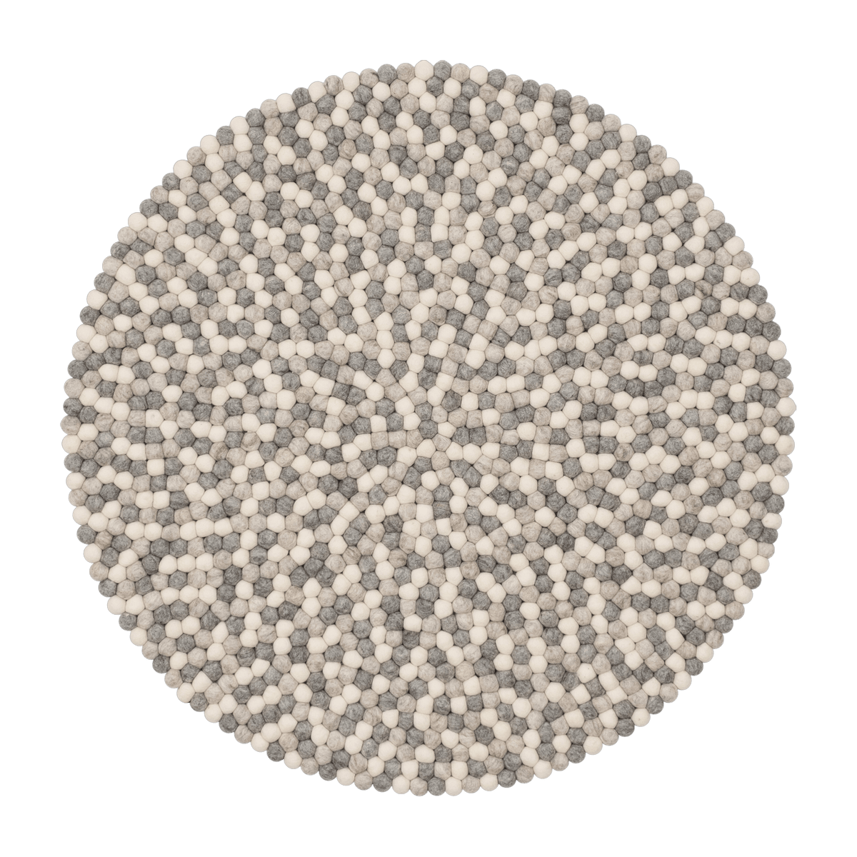 Tapis à boules de feutre multicolore naturel clair 90 cm Hella - myfelt - The Cool Republic