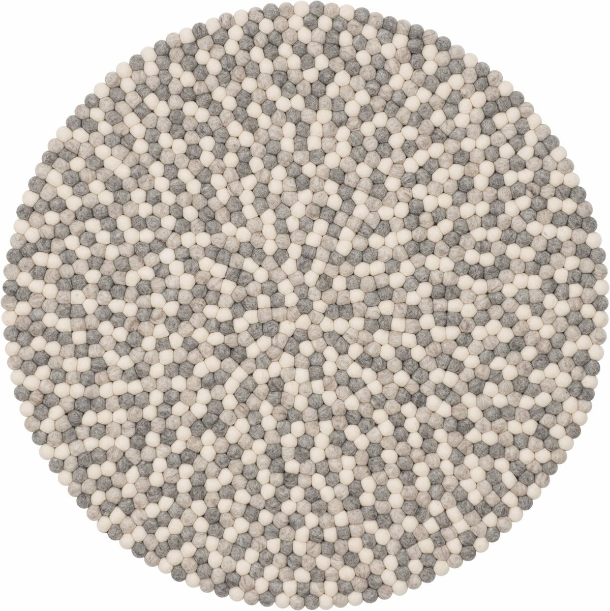 Tapis à boules de feutre multicolore naturel clair 90 cm Hella - myfelt - The Cool Republic