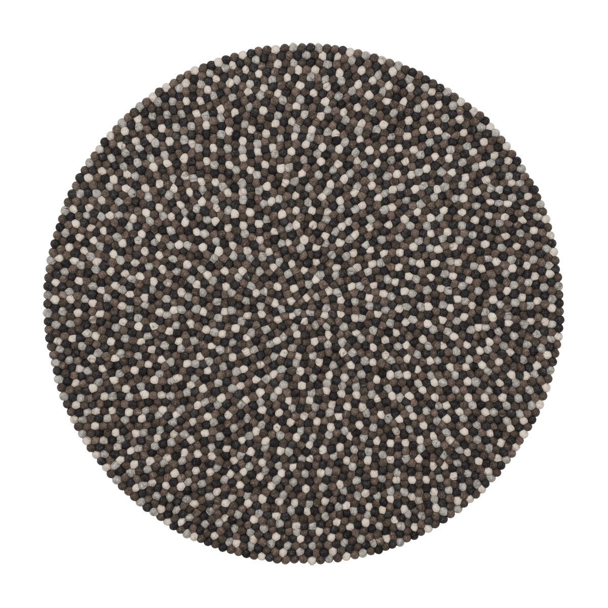 Tapis à boules de feutre multicolore naturel foncé 140 cm Néla - myfelt - The Cool Republic