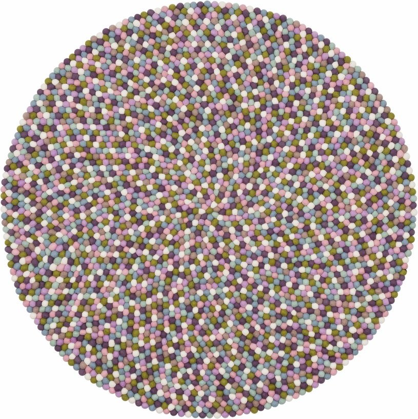 Tapis à boules de feutre multicolore pastel 140 cm Greta - myfelt - The Cool Republic