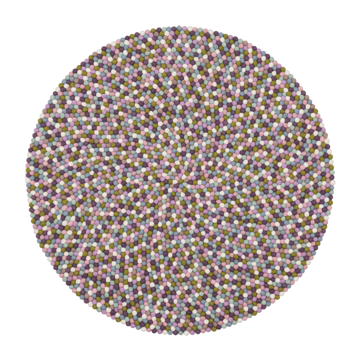 Tapis à boules de feutre multicolore pastel 200 cm Greta - myfelt - The Cool Republic