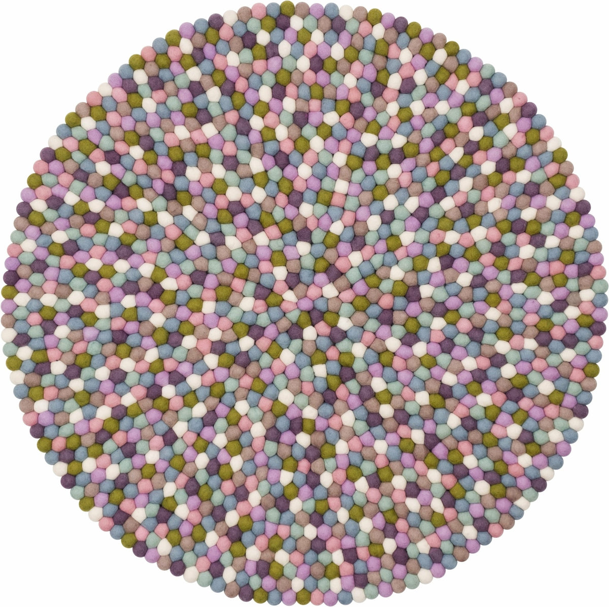 Tapis à boules de feutre multicolore pastel 70 cm Greta - myfelt - The Cool Republic