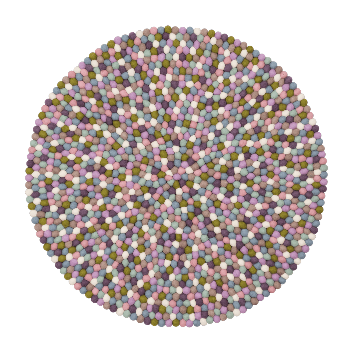 Tapis à boules de feutre multicolore pastel 90 cm Greta - myfelt - The Cool Republic