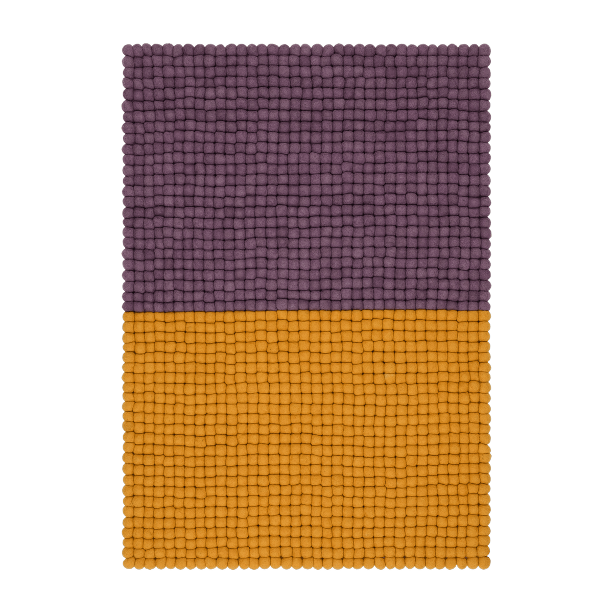 Tapis à boules de feutre ocre et violet 70x100 cm Contrast - myfelt - The Cool Republic