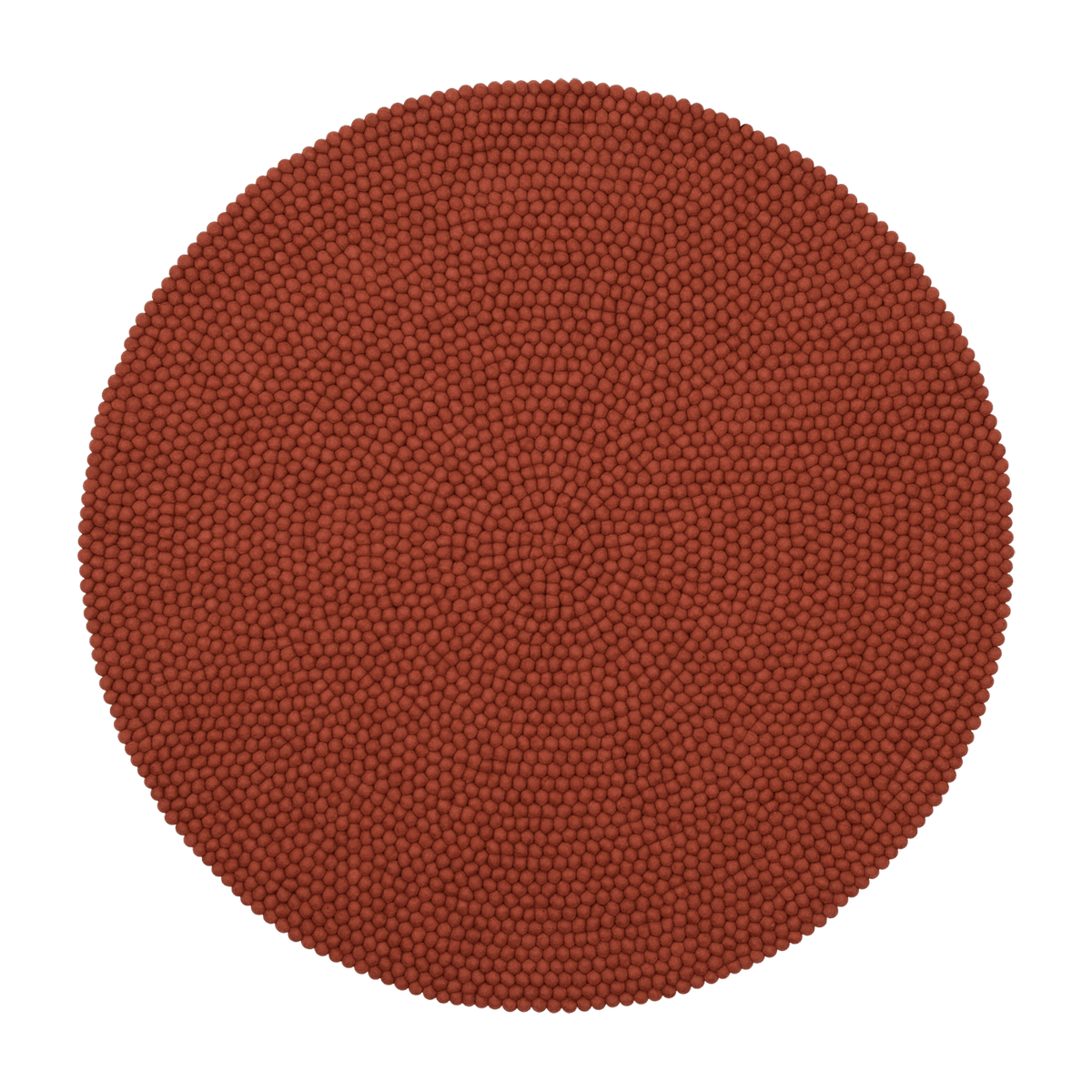 Tapis à boules de feutre rouge brique 120 cm Lora - myfelt - The Cool Republic