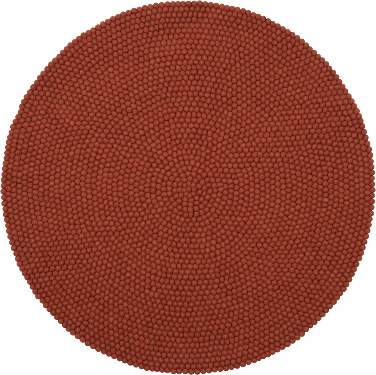 Tapis à boules de feutre rouge brique 140 cm Lora - myfelt - The Cool Republic