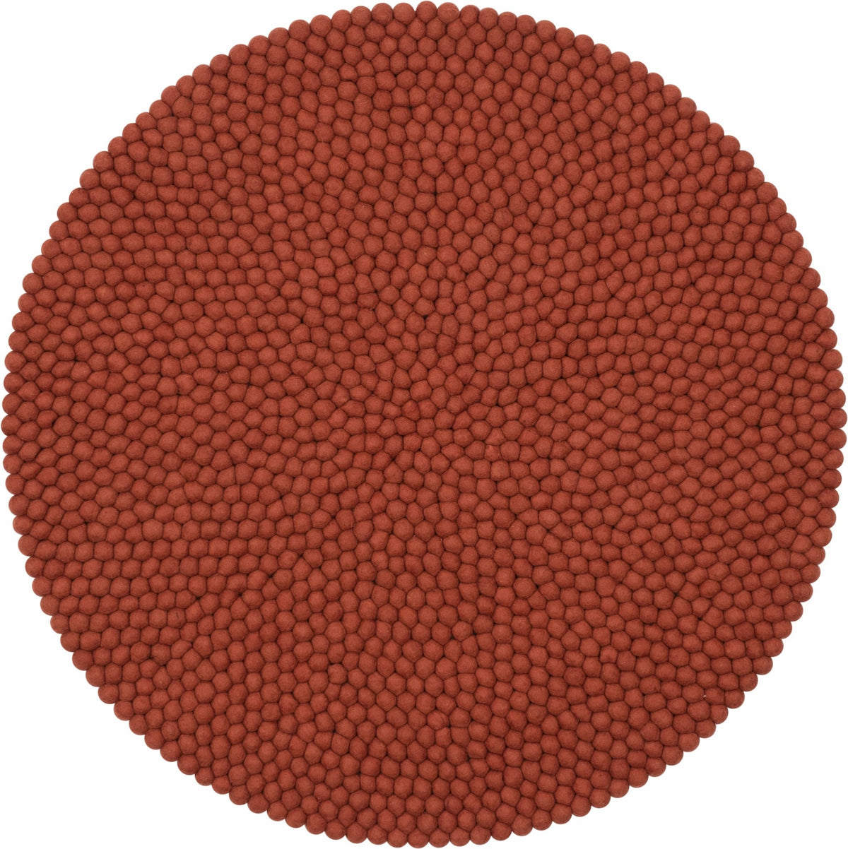 Tapis à boules de feutre rouge brique 250 cm Lora - myfelt - The Cool Republic