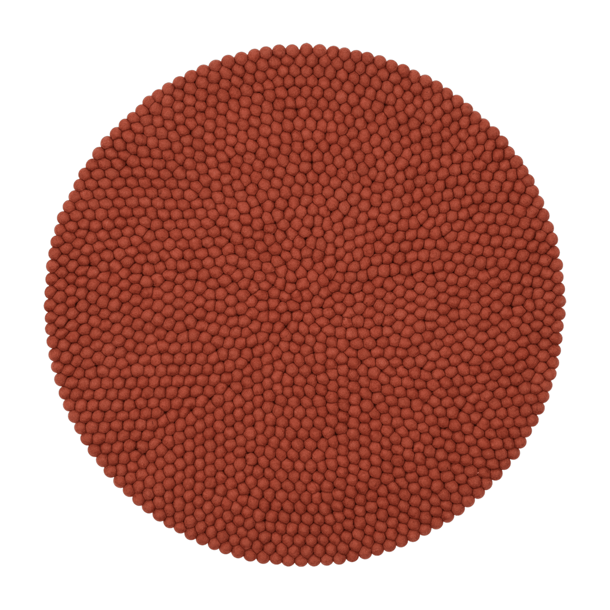 Tapis à boules de feutre rouge brique 50 cm Lora - myfelt - The Cool Republic