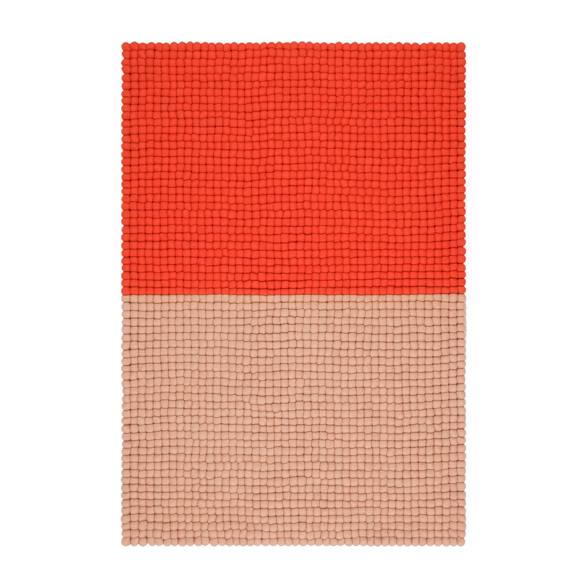 Tapis à boules de feutre rouge et rose 90x130 cm Contrast - myfelt - The Cool Republic