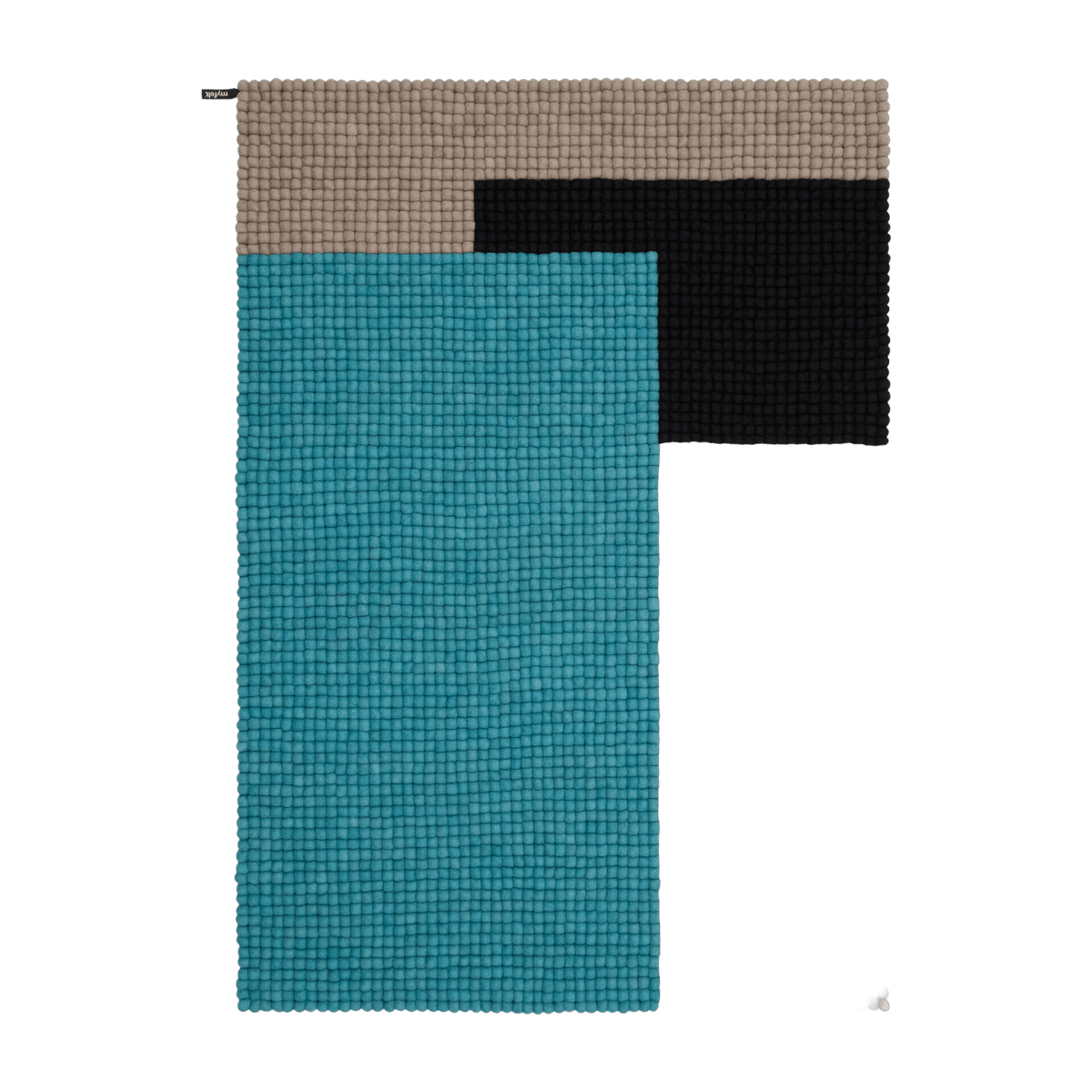 Tapis à boules de feutre turquoise 120x170 cm Cube - myfelt - The Cool Republic