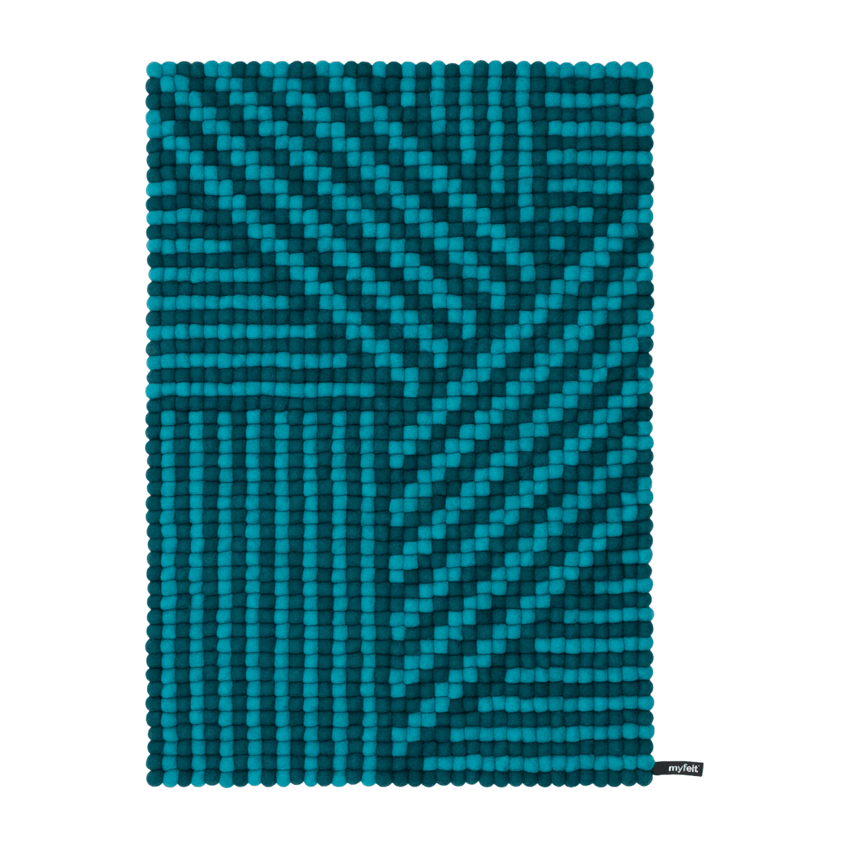Tapis à boules de feutre turquoise 70x100 cm Weave - myfelt - The Cool Republic
