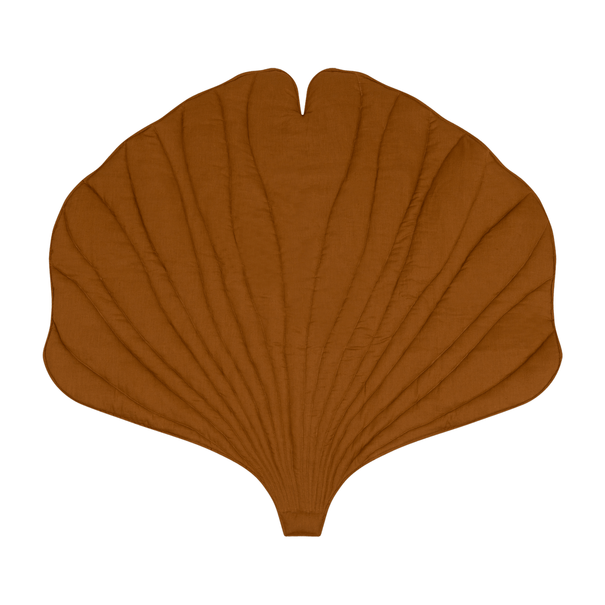 Tapis bébé feuille de ginkgo en lin caramel Ginkgo Bilboa - Moi Mili - The Cool Republic