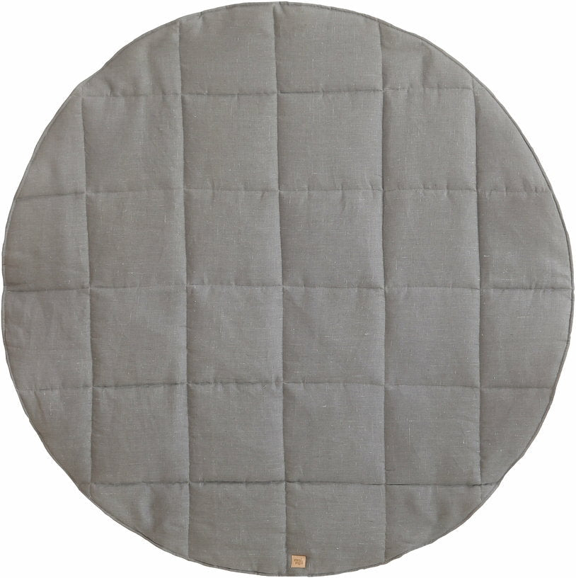 Tapis bébé rond en lin gris - Moi Mili - The Cool Republic