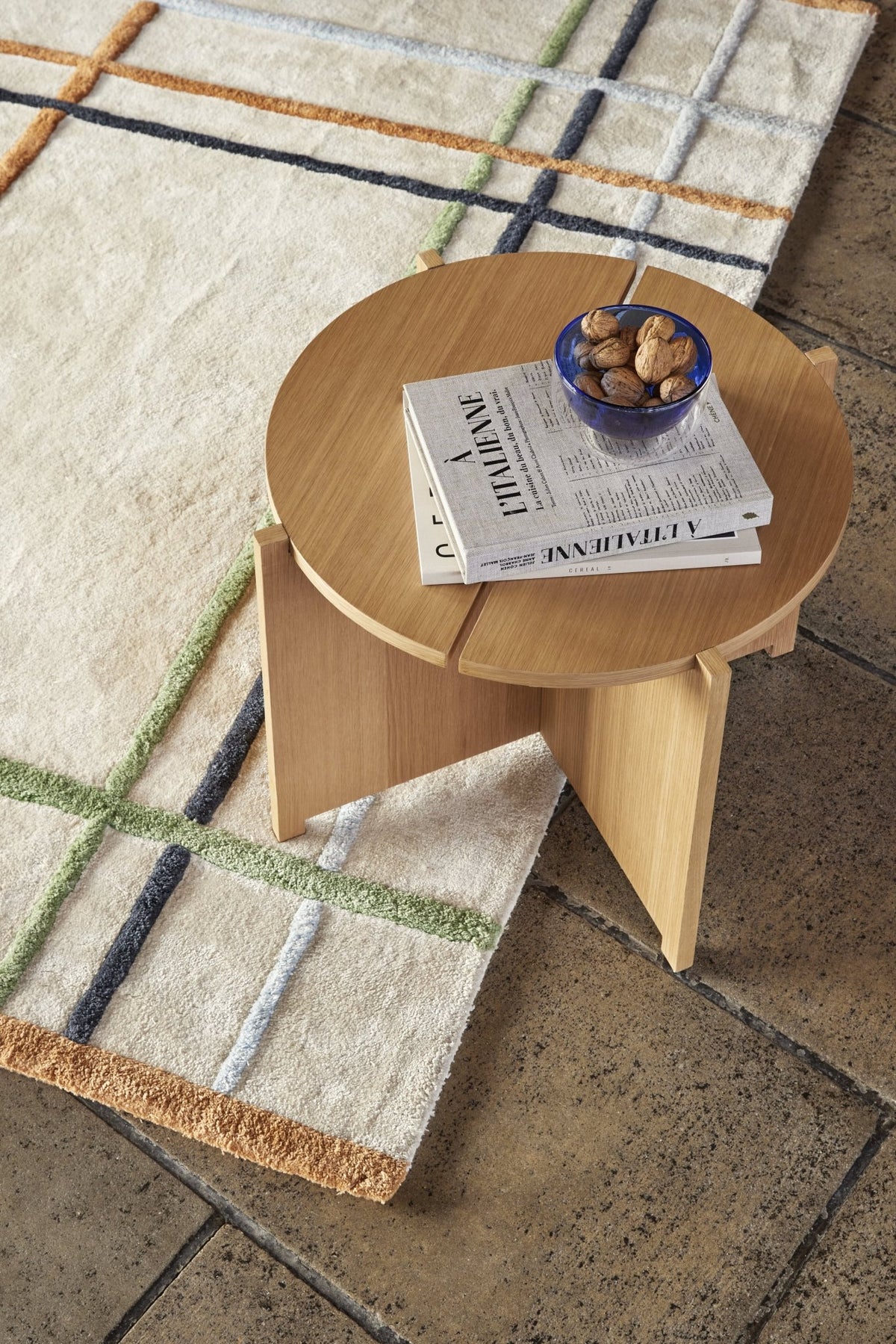 Tapis beige à rayures vintage 180x120 cm - Hübsch - The Cool Republic