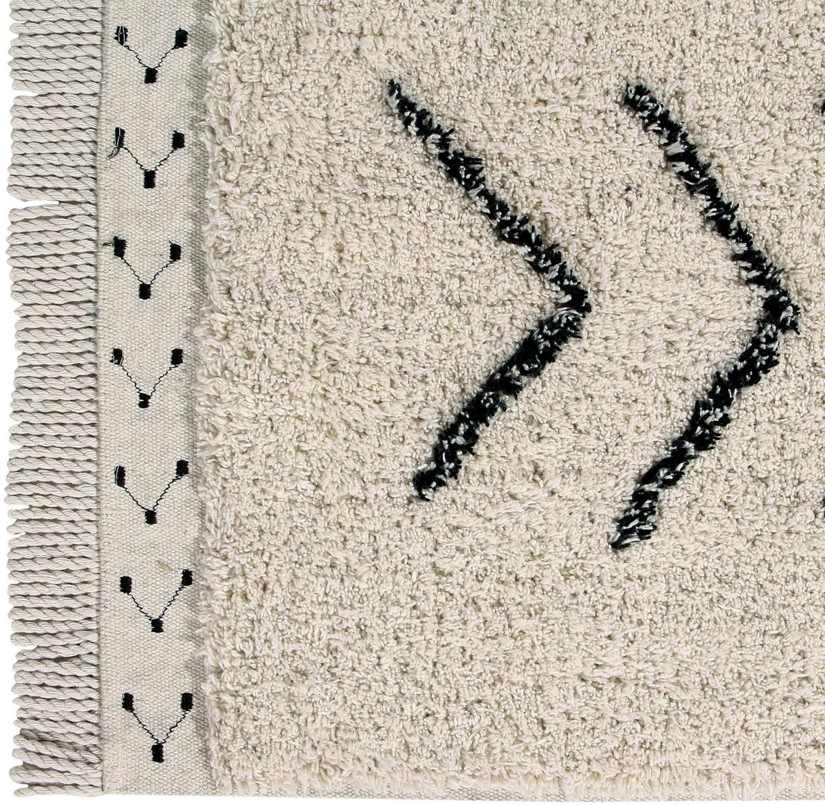 Tapis berbère lavable noir et écru 170x120 cm Rhombs - Lorena Canals - The Cool Republic