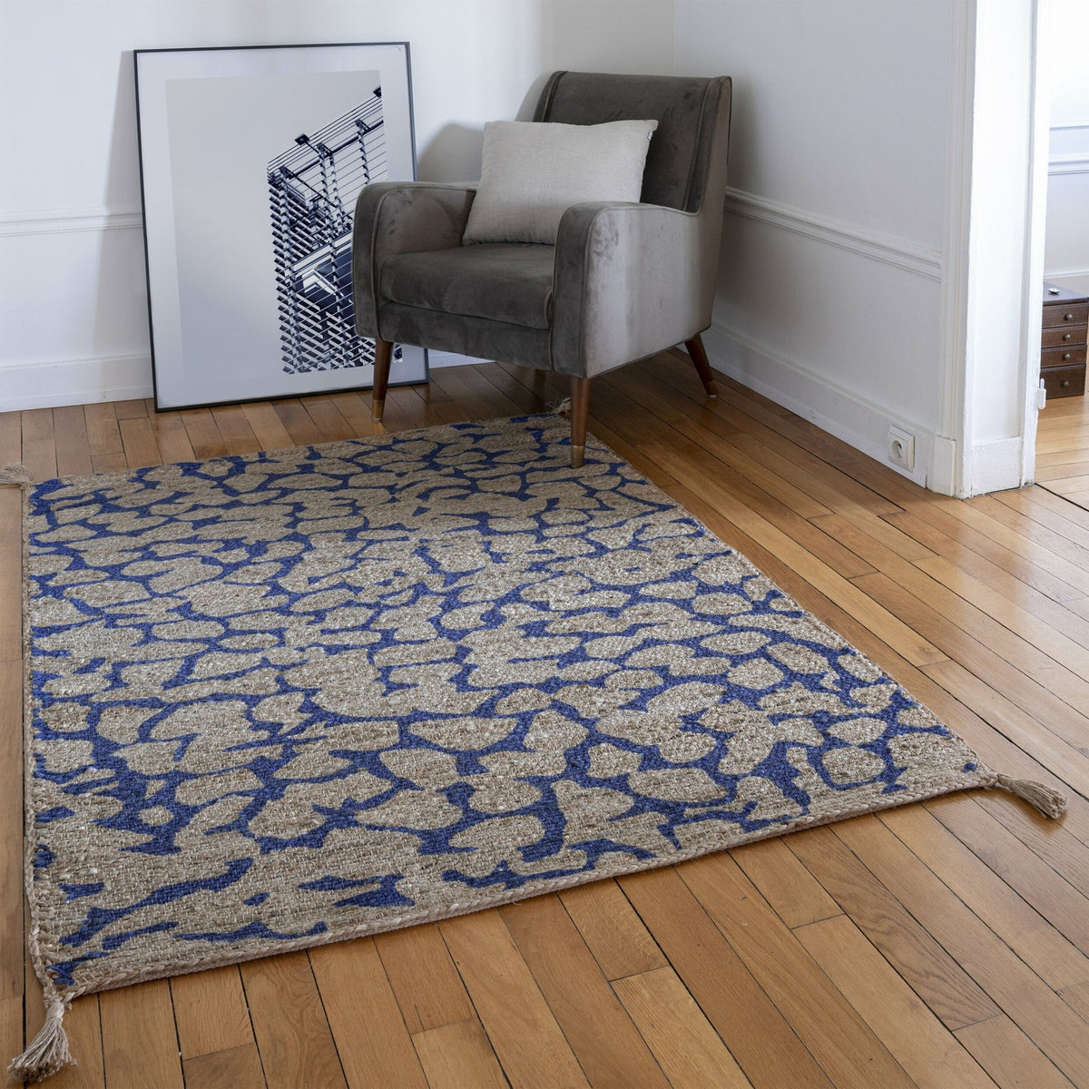 Tapis bleu 170x120 cm Sand - Edito - The Cool Republic