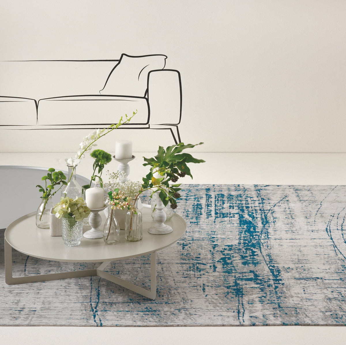 Tapis bleu 200x280 cm Raggio di Luna - Meme Design - The Cool Republic