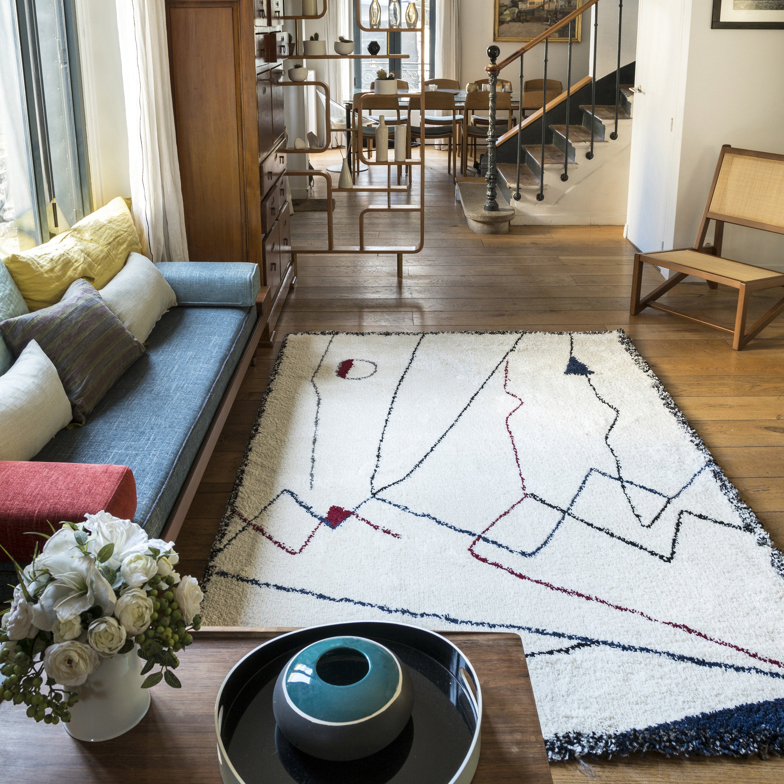 Tapis bleu et rouge 160x230 cm Myrro - Edito