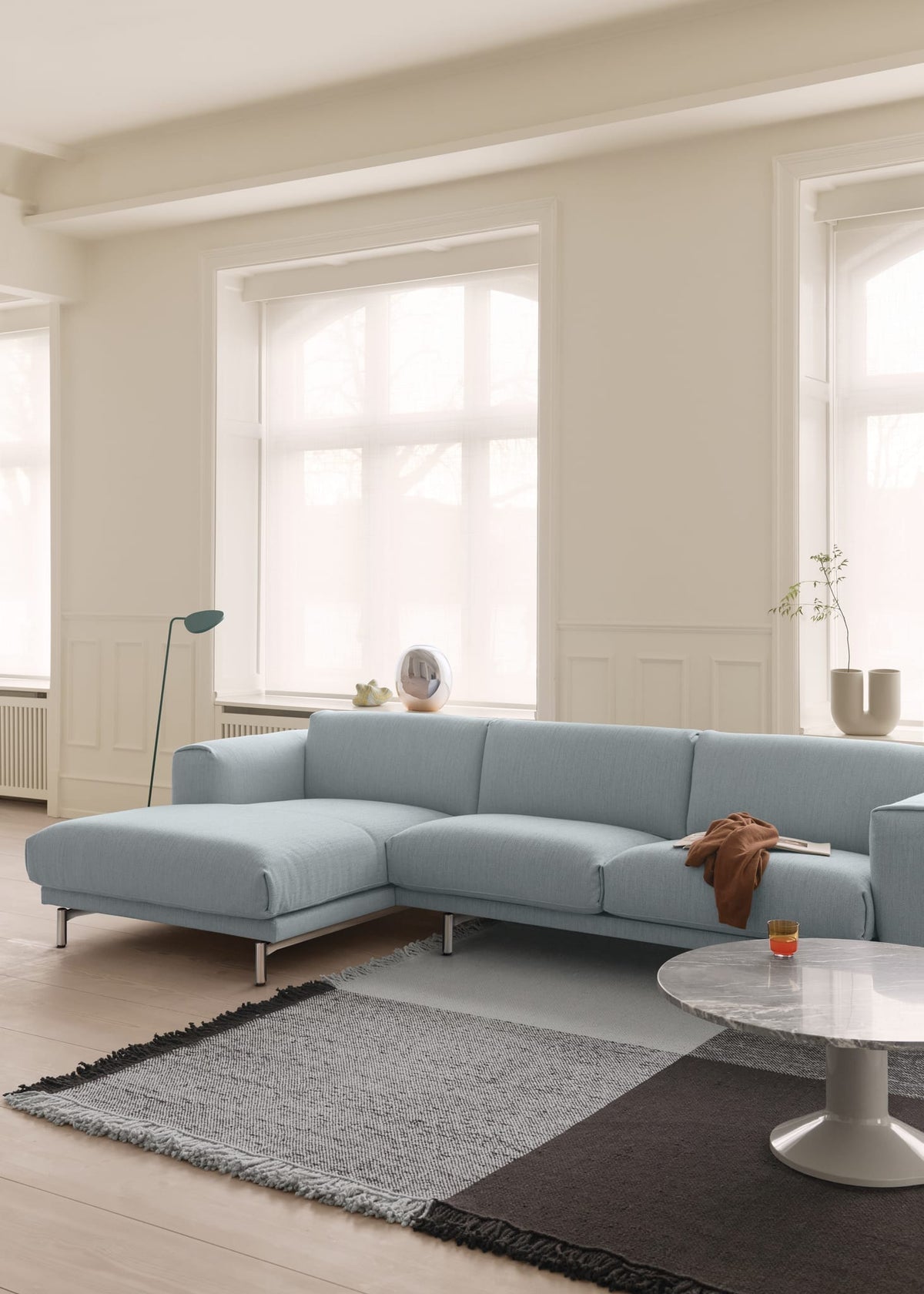 Tapis carré en laine grise et marron 258x258cm Verso - Muuto — vue 2
