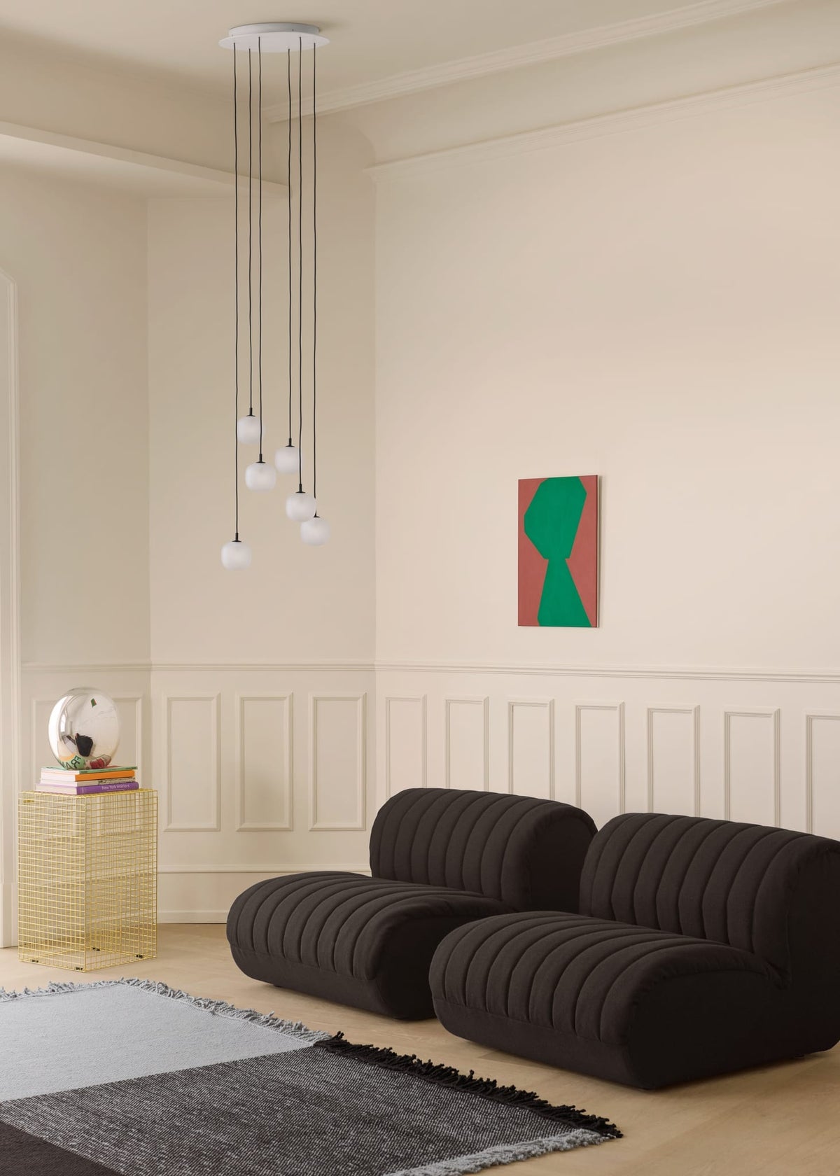 Tapis carré en laine grise et marron 258x258cm Verso - Muuto — vue 4