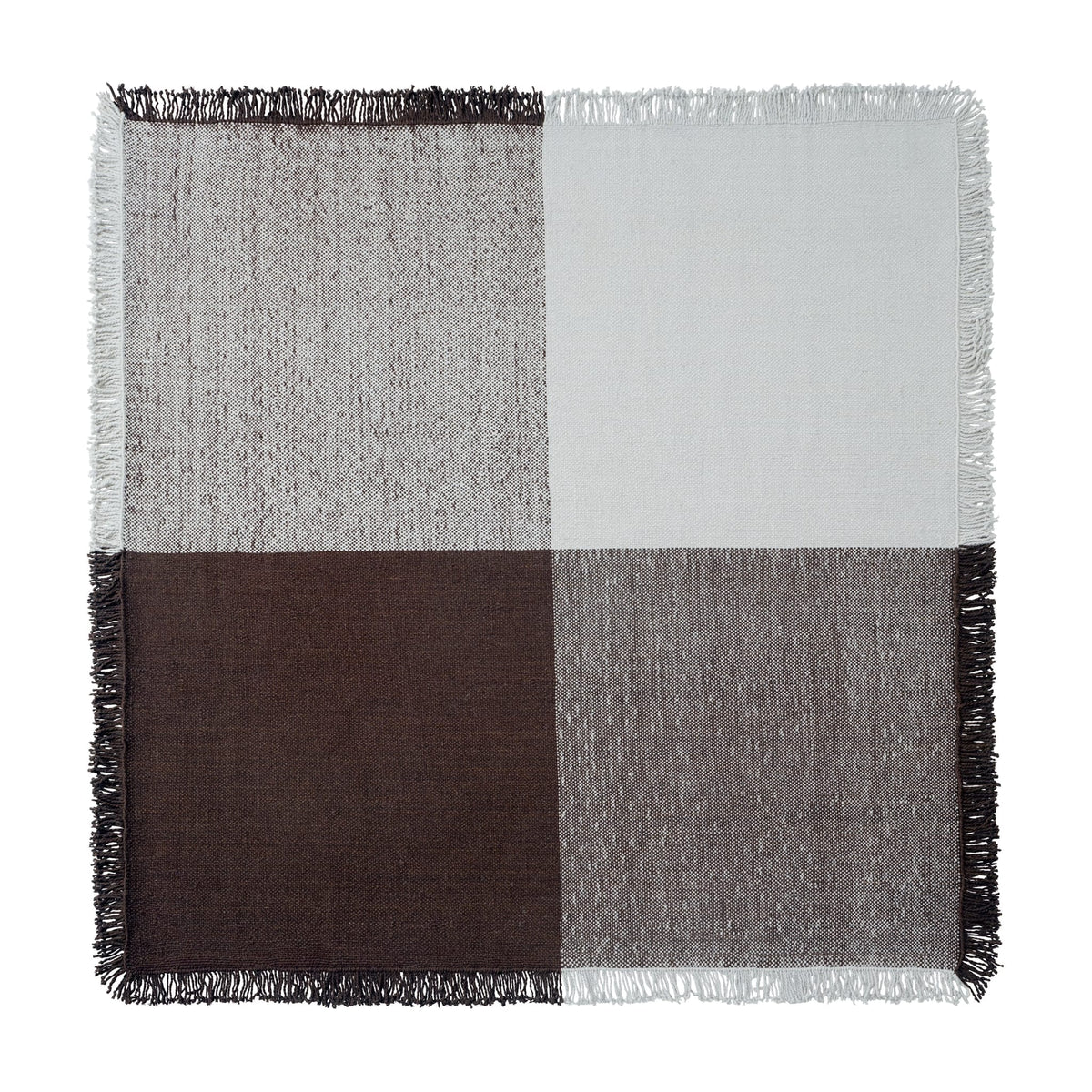 Tapis carré en laine grise et marron 258x258cm Verso - Muuto