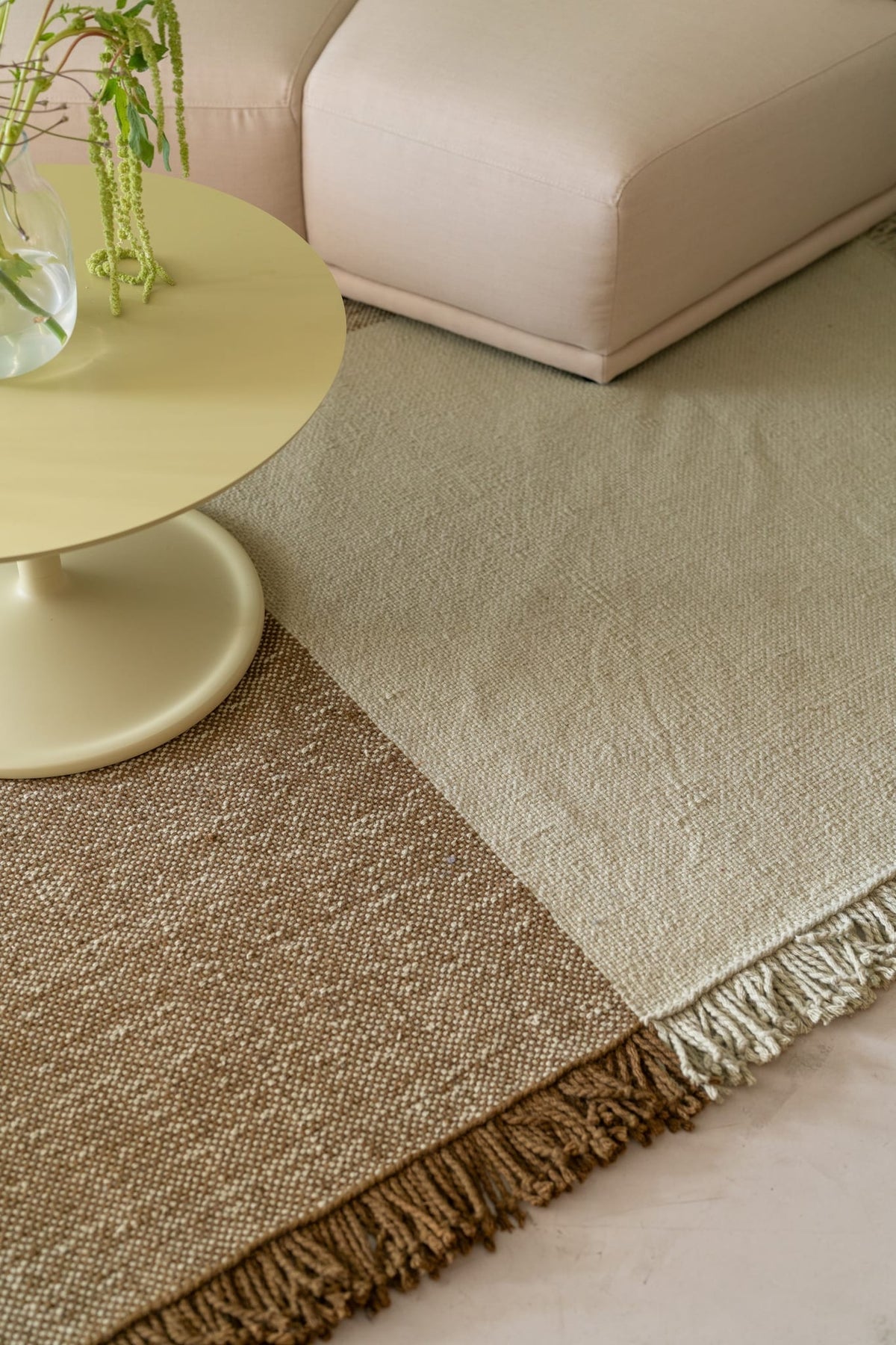 Tapis carré en laine vert pâle et brun 258x258cm Verso - Muuto — vue 5