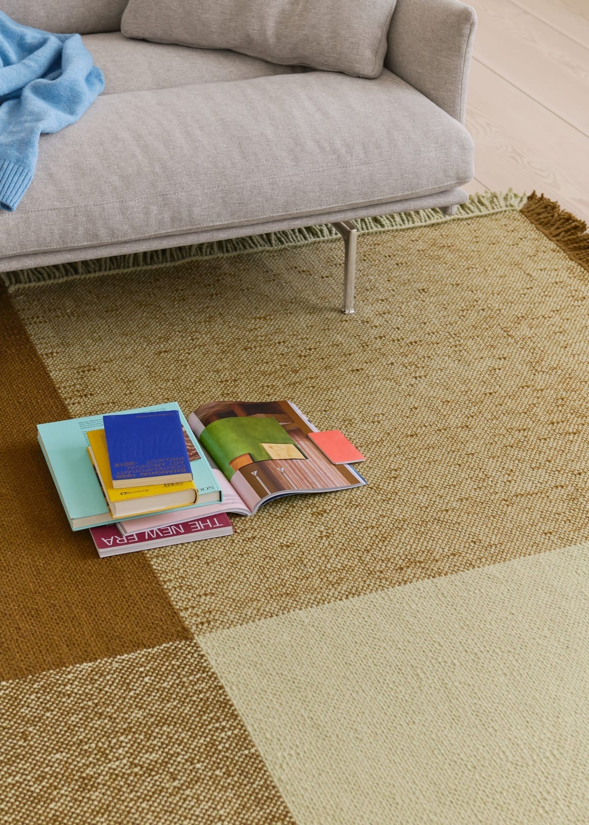 Tapis carré en laine vert pâle et brun 258x258cm Verso - Muuto — vue 6