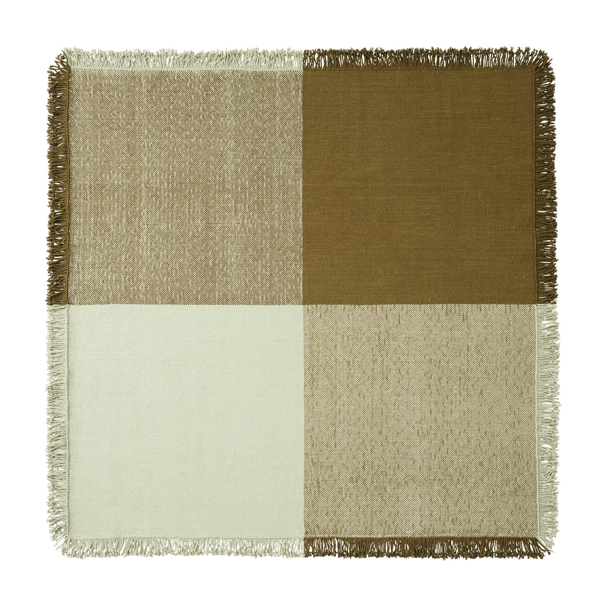 Tapis carré en laine vert pâle et brun 258x258cm Verso - Muuto