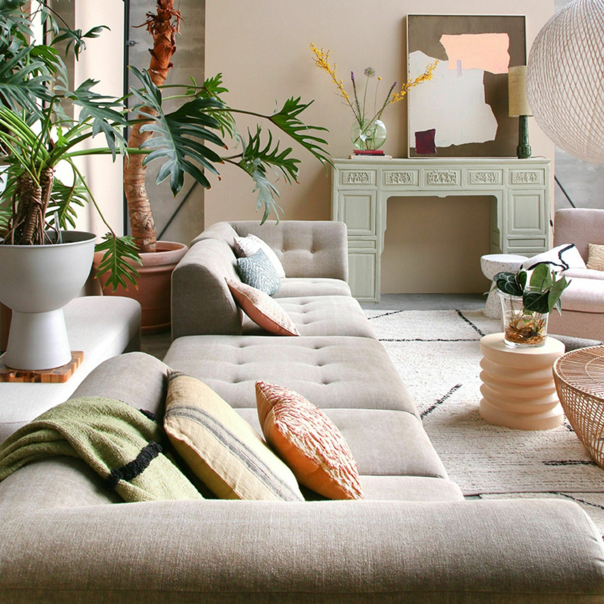 Tapis crème en coton 200x300 cm - HKliving - The Cool Republic