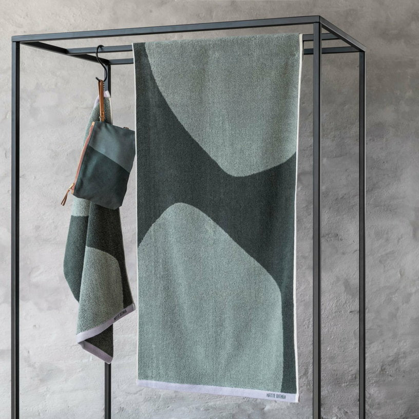 Tapis de bain en coton vert thym Rock - Mette Ditmer - The Cool Republic