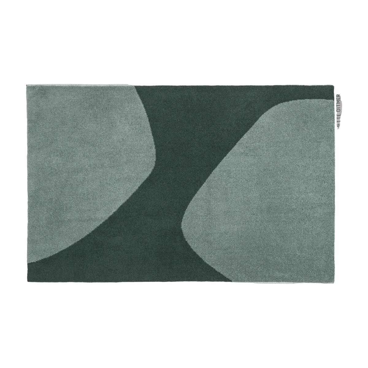 Tapis de bain en coton vert thym Rock - Mette Ditmer - The Cool Republic