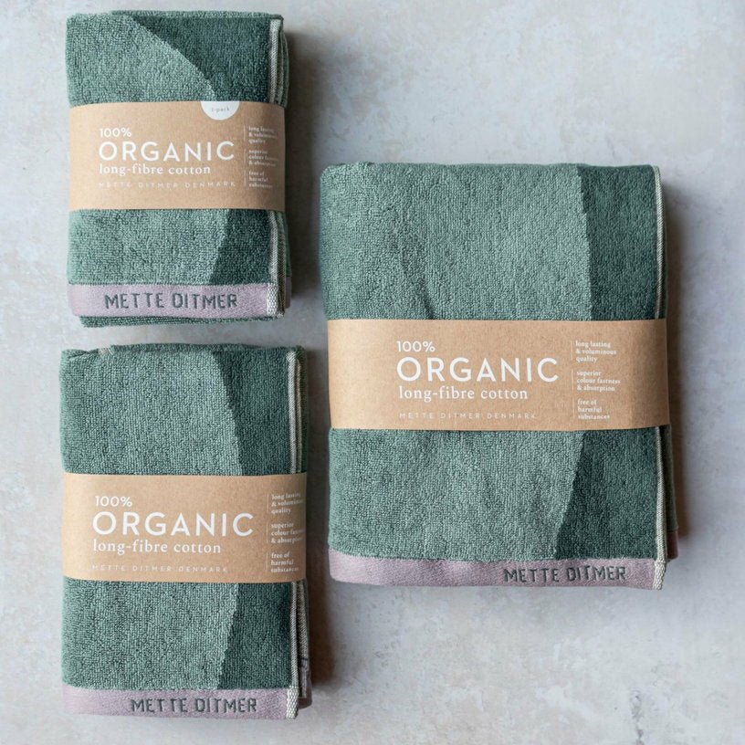 Tapis de bain en coton vert thym Rock - Mette Ditmer - The Cool Republic