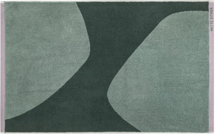 Tapis de bain en coton vert thym Rock - Mette Ditmer - The Cool Republic